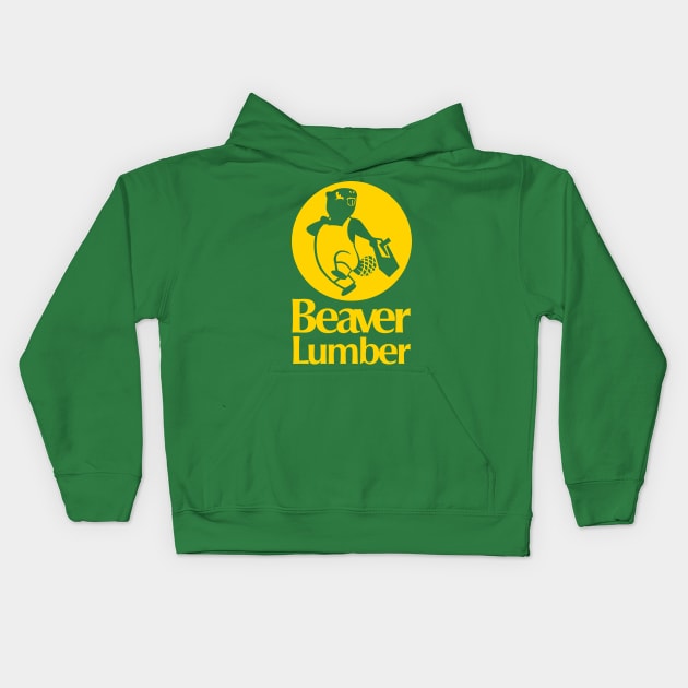 Beaver Lumber (Yellow Logo) Kids Hoodie by Studio Marimo